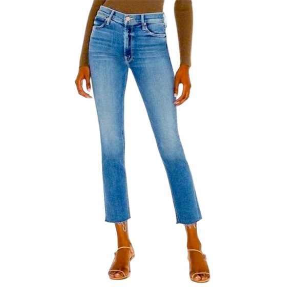 MOTHER The Mid Rise Dazzler Ankle Fray Denim Jeans We The Animals Wash Size 27 - Picture 1 of 14